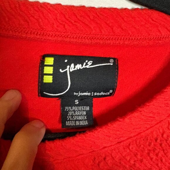 Jamie Sadock faux leather zipper art golf pullover - Picture 3 of 4